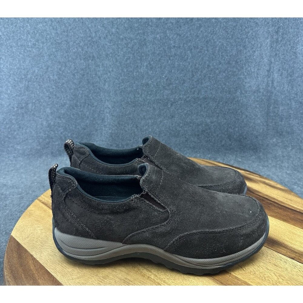L L Bean Womens Dark Brown Suede Leather Slip On Moc Loafer Size 8.5 05330